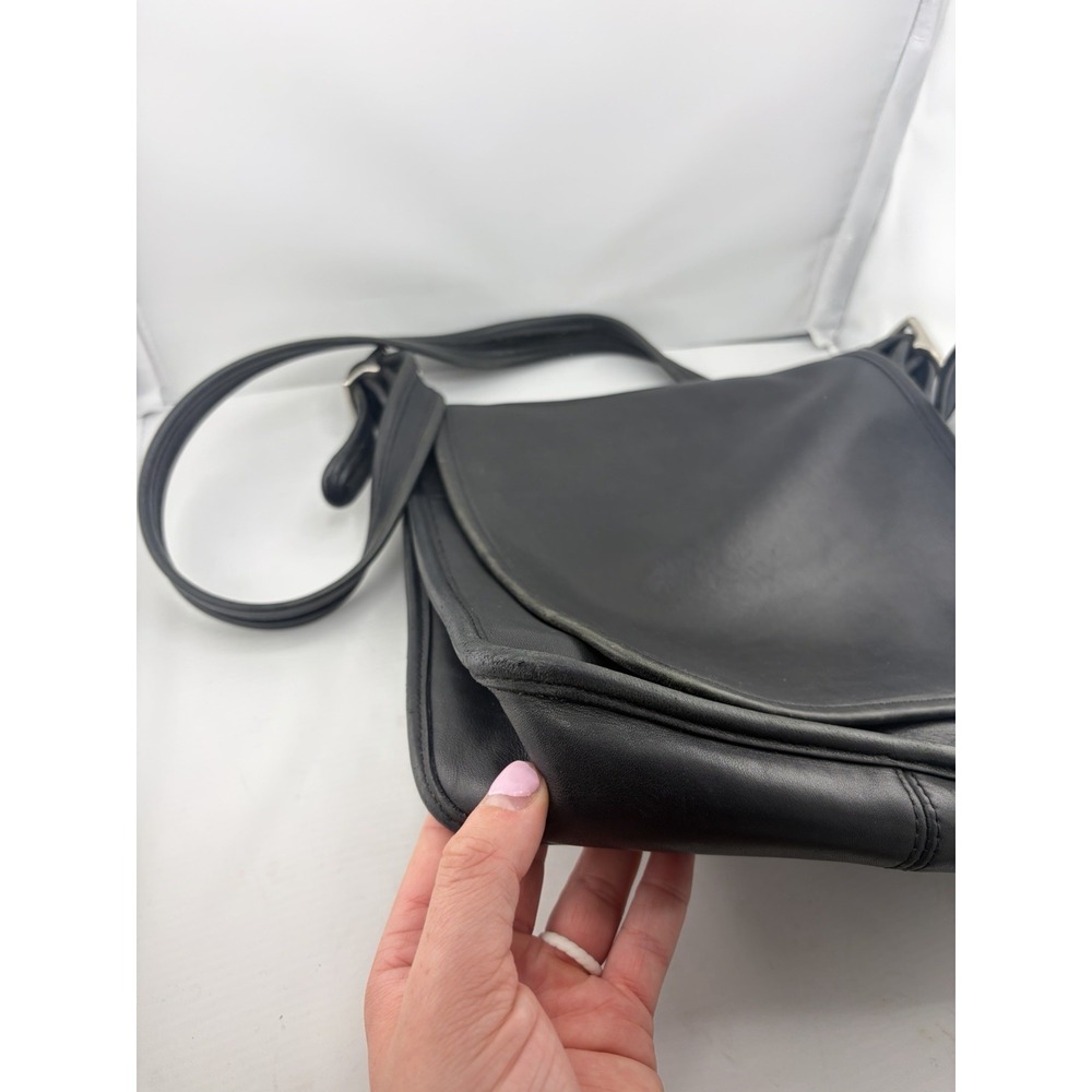 Vintage Coach Legacy Studio Flap Crossbody Messenger Bag Black Leather 9144 - Picture 7 of 12